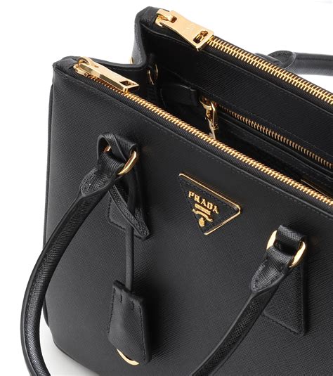 Prada Saffiano Borsa Black Leather Shoulder Tote Handbag